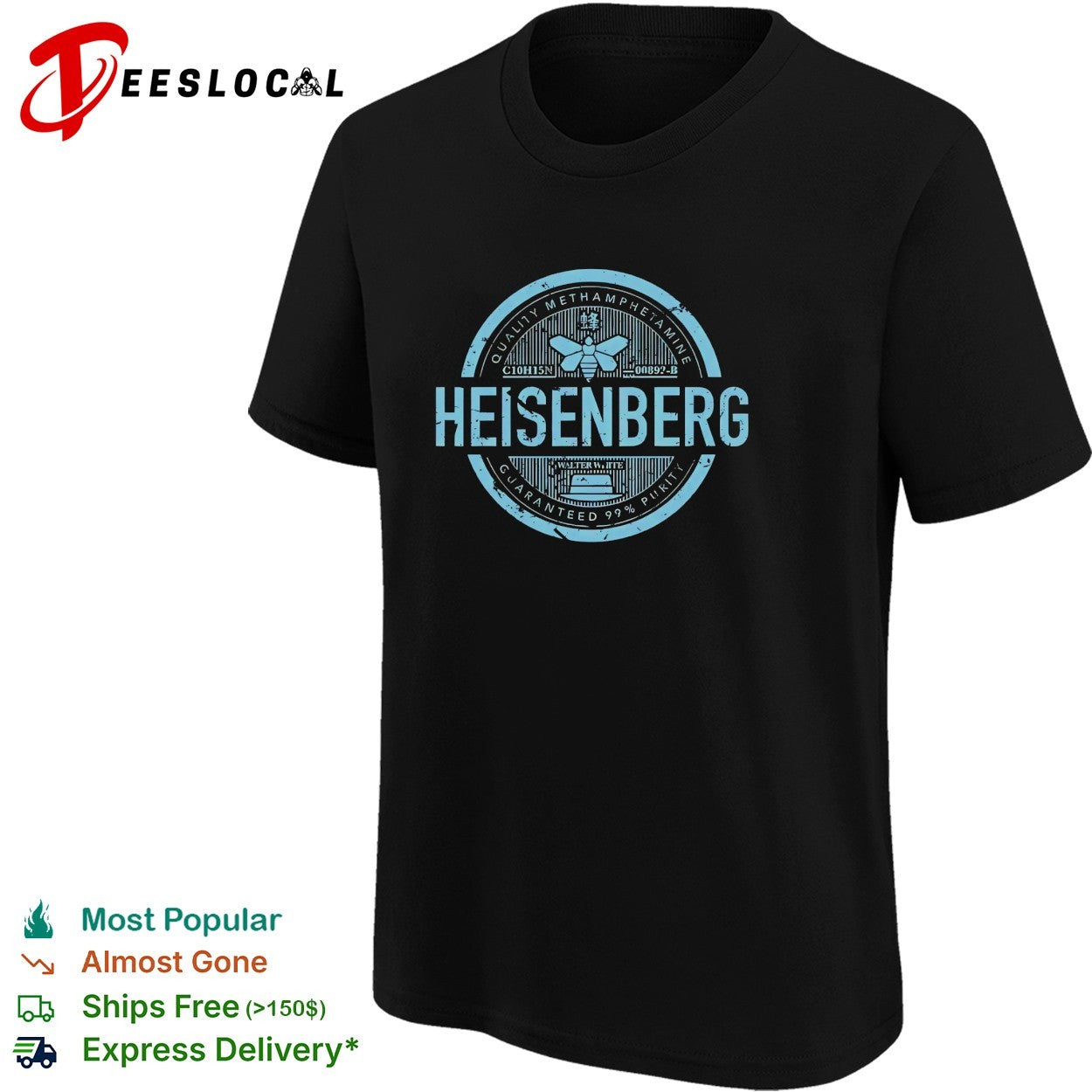 Heisenberg guaranteed 99 percent purity logo shirt