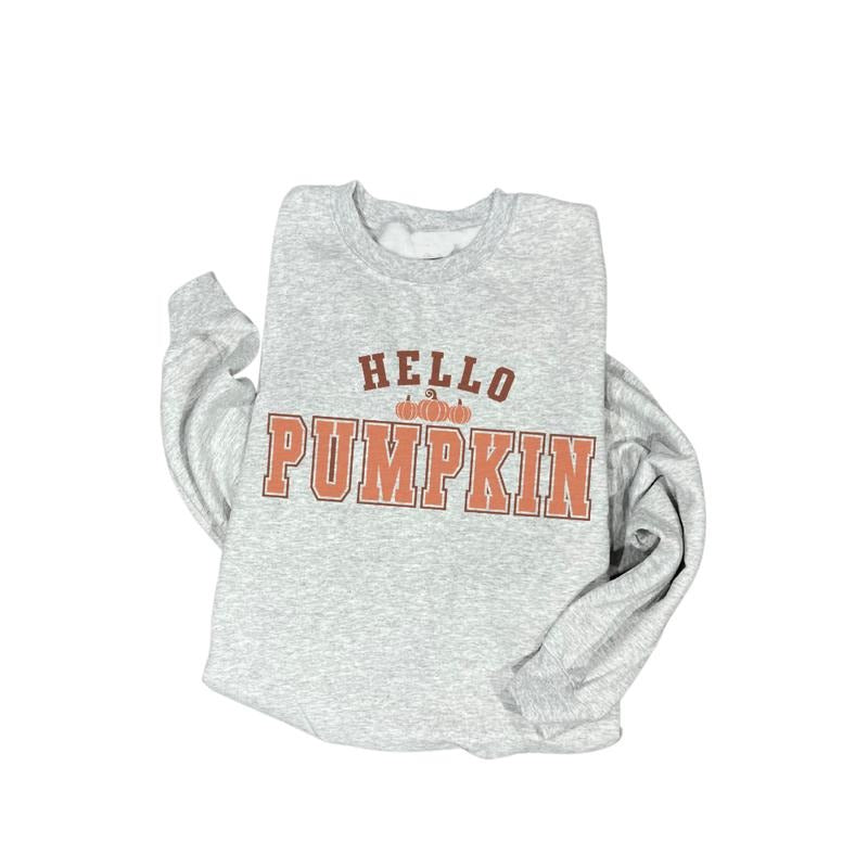 Hello Pumpkin T-Shirt Long Sleeve Crewneck