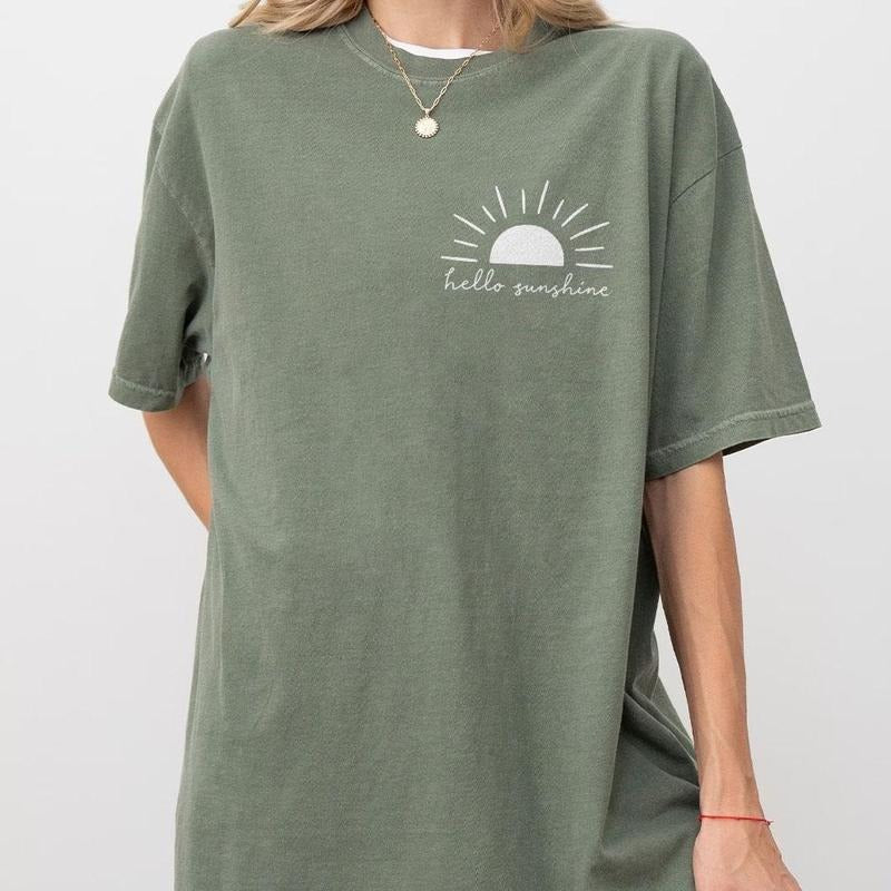 Hello Sunshine Comfort Shirt, Beachy Women Shirts,Beachy Tee,Beach Outfits, Summer Shirts, Summer T-Shirt, Vacation Beach Shirt, Sunshine Lover Tee, Beach Women Top