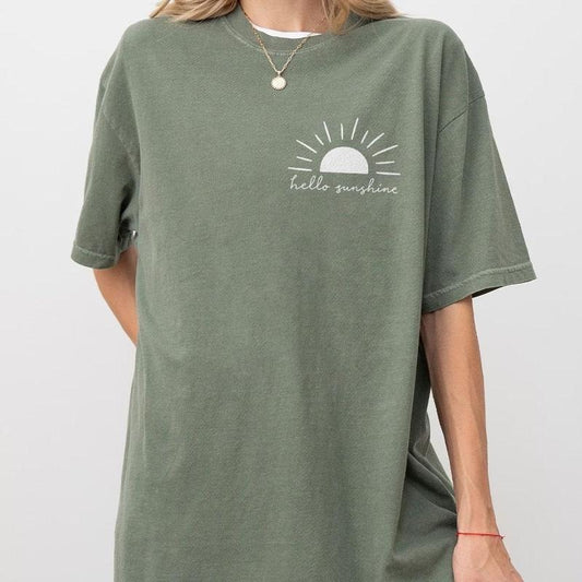 Hello Sunshine Comfort Shirt, Beachy Women Shirts,Beachy Tee,Beach Outfits, Summer Shirts, Summer T-Shirt, Vacation Beach Shirt, Sunshine Lover Tee, Beach Women Top