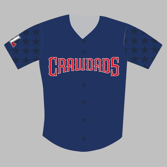 Hickory Crawdads Patriotic Jersey 2025 Giveaway - Grishko.com T-Shirts, Hoodie, Sweatshirt | WearSparks.com (Image 1)
