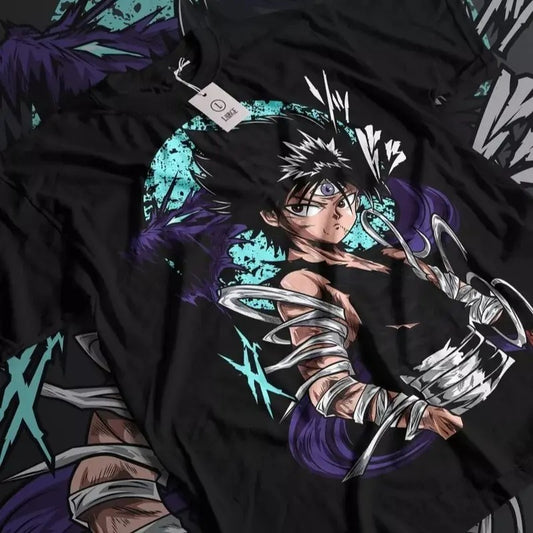 Hiei Yu Yu Hakusho T-shirt Kuwabara Kurama Yusuke Hiel Anime Manga Black Shirt