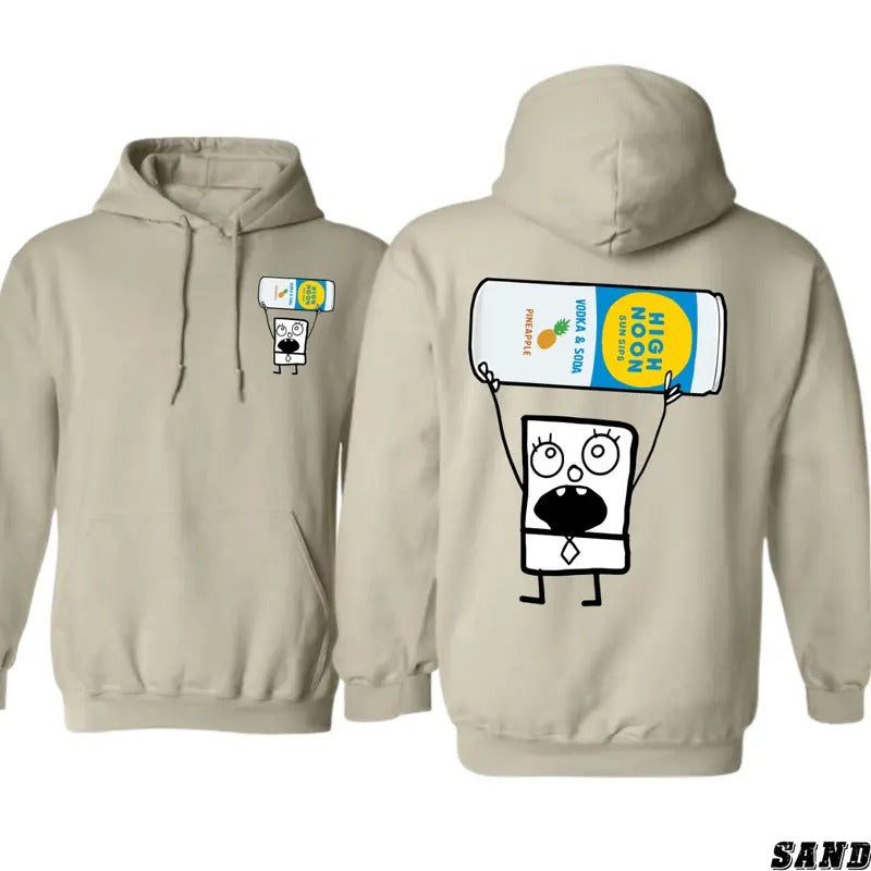 High Noon Hoodie - Fun Cartoon Character Design, Perfect for Vodka & Soda Fans, Ideal for Casual Outings, Cozy and...