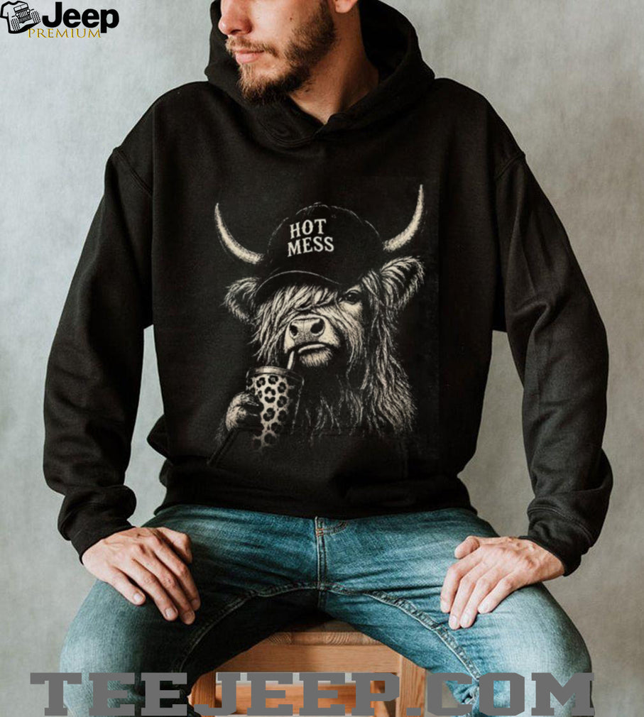 Highland Cow Hot Mess Farm Animal Shirt
