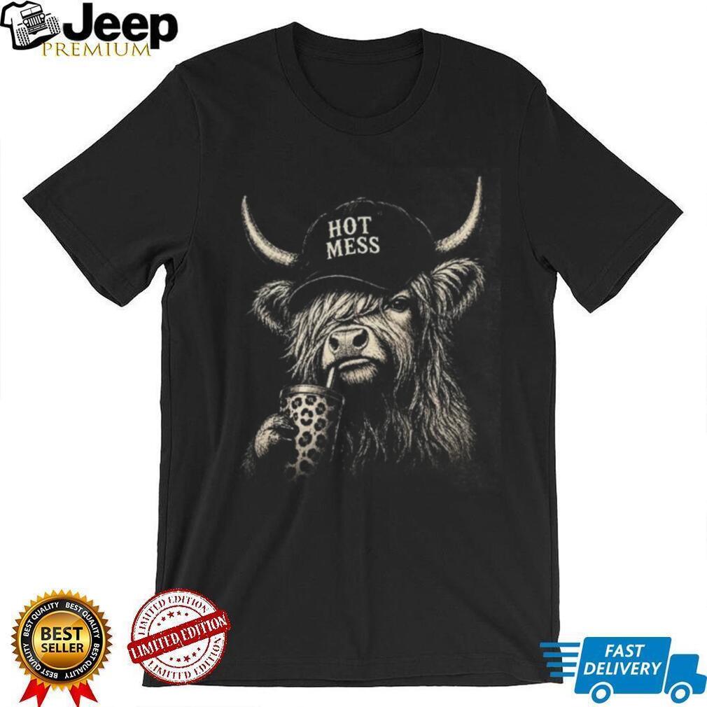 Highland Cow Hot Mess Farm Animal Shirt