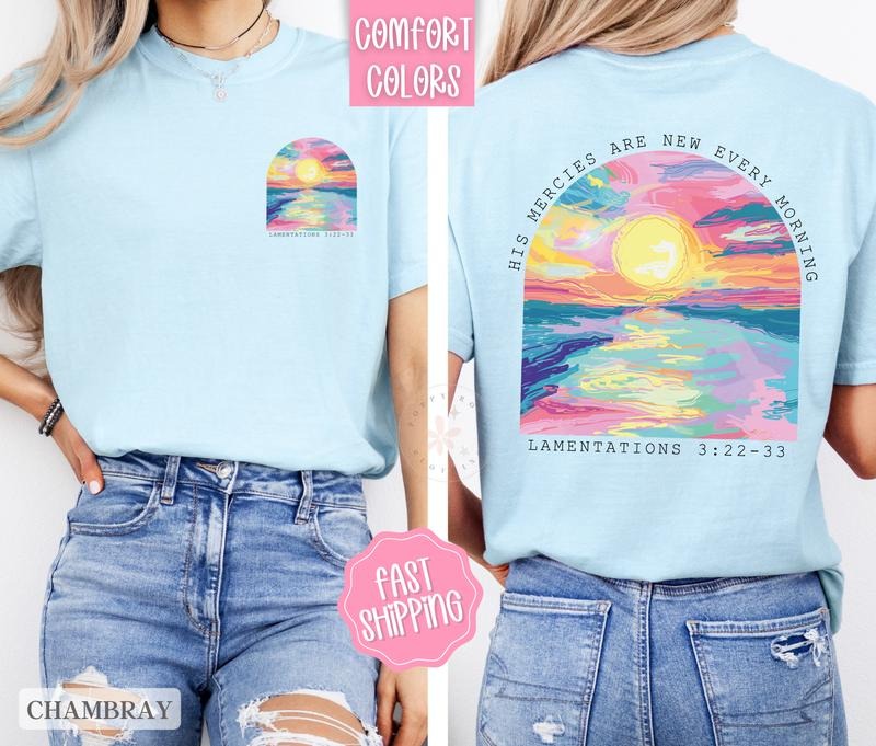 His Mercies Are New Shirt Comfort Colors, God Tshirt, Religious Shirts, Christian Tee