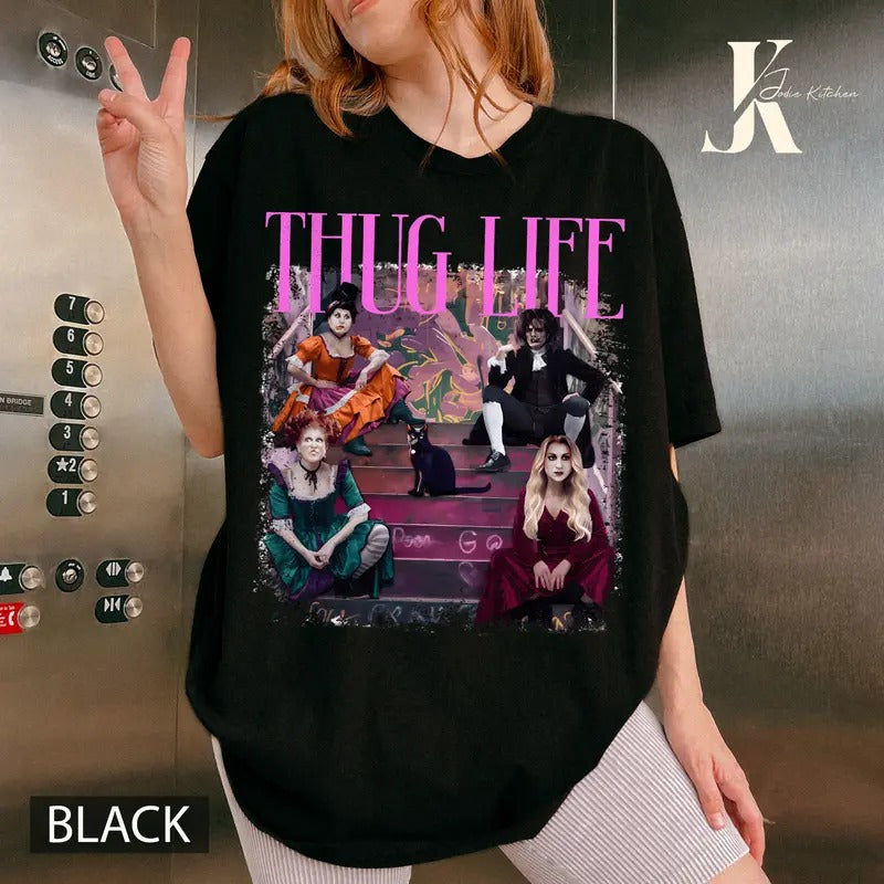 Hocus Pocus Thug Life T-Shirt, Sanderson Sister Shirt, Thug Life Halloween Shirt, Horror Halloween Tee, Halloween Movie Shirt,