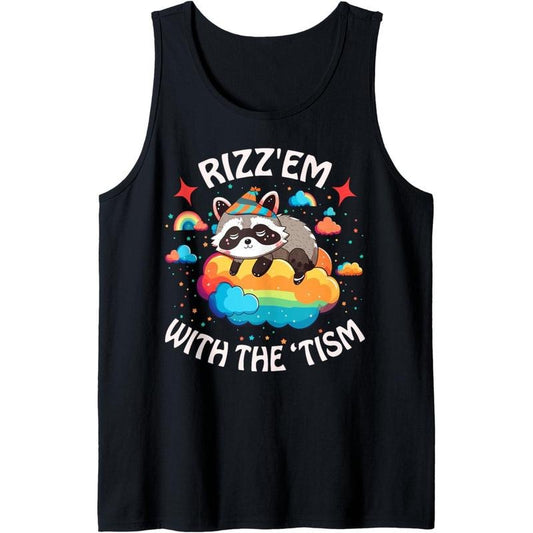 Hold On Autism Funny Riz'Em Opossum Raccoon Meme Tank Top MADE IN USA T-Shirts, Hoodie, Sweatshirt | WearSparks.com