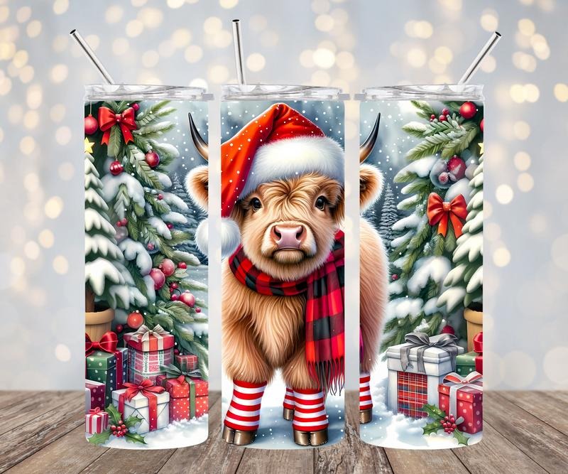 Holiday Cow 20oz Stainless steel tumbler