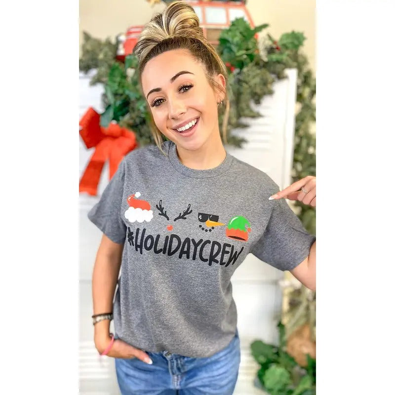 Holiday Crew Christmas Graphic T-Shirt