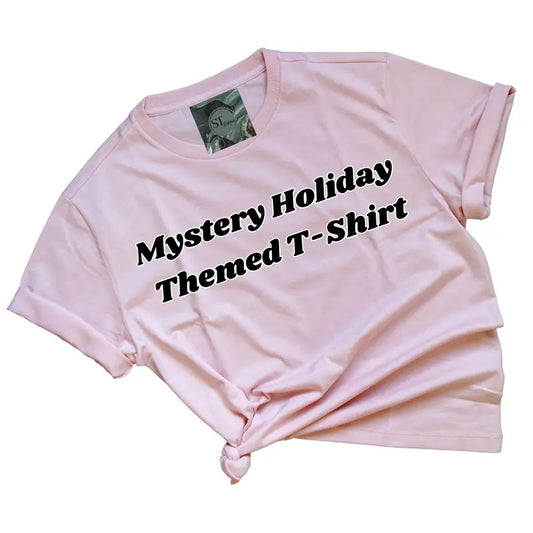 Holiday Theme Mystery Designed t-shirt plus sized options graphic tees women cute shirts Comfort Top Womenswear Original