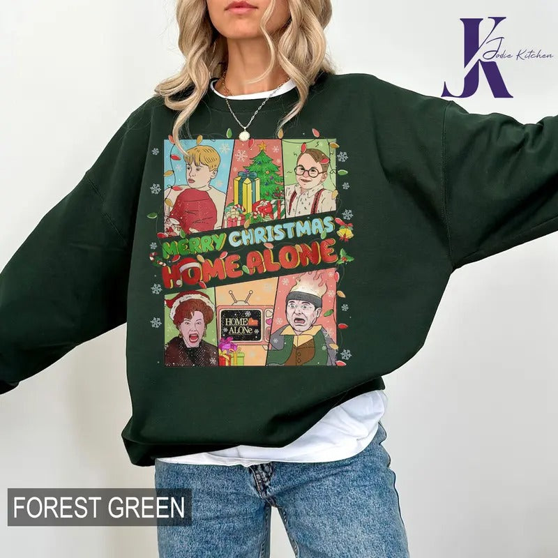Home Alone Christmas Sweatshirt, Home Alone Kevin Shirt, Christmas Movie Shirt, Funny Holiday Tee, Mccallister Hoodie, Xmas Gift