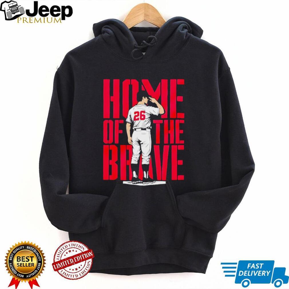 Home Of The Brave Baseball Player Salute Patriotic Sports T Shirt