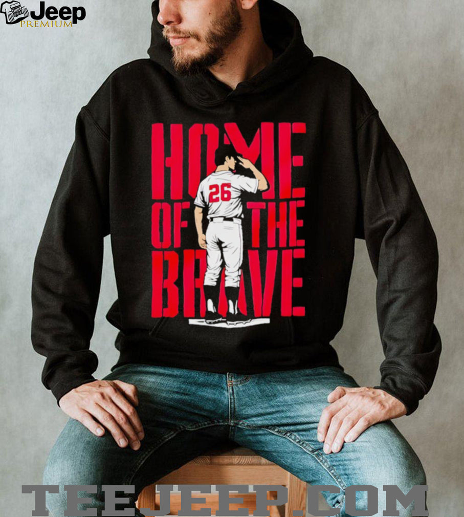 Home Of The Brave Baseball Player Salute Patriotic Sports T Shirt