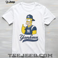 Homer Simpson New York Yankees Baseball Fan Graphic T Shirt