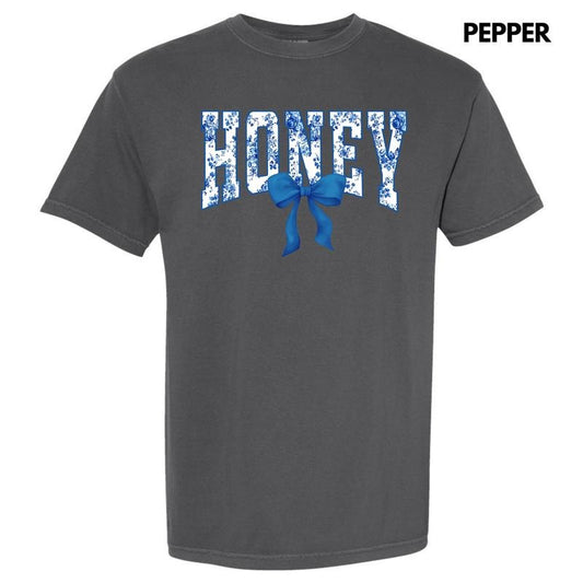 Honey Blue Floral Comfort Colors T-Shirt 'NLB'