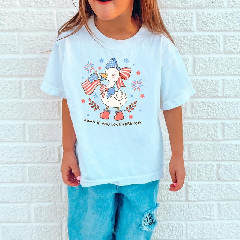 Honk If You Love Freedom, Toddler T-Shirts & Baby Bodysuits, Graphic Infant Clothes, Cute Baby Shower Gift, Trendy Kids Apparel, Soft Cotton Outfits