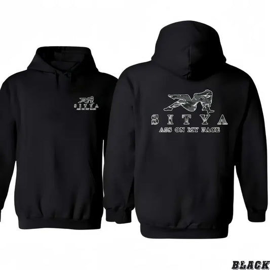 Sitya T-Shirt/Hoodie - Bold Camo Design Featuring Playful Posse Artwork, Boyfriend Gift