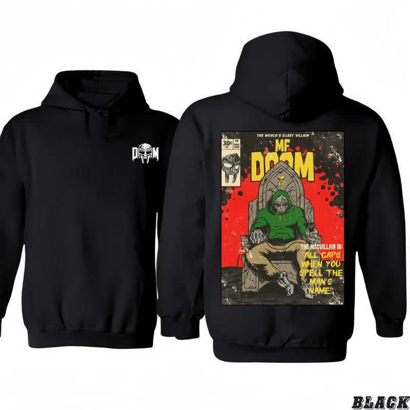 MF Doom Madvillain Rapper T-Shirt/Hoodie - MF DOOM Mask  - Unique T-Shirt/Hoodie Vintage for Men and Women, Unisex Workwear Tee - Casual, Menswear