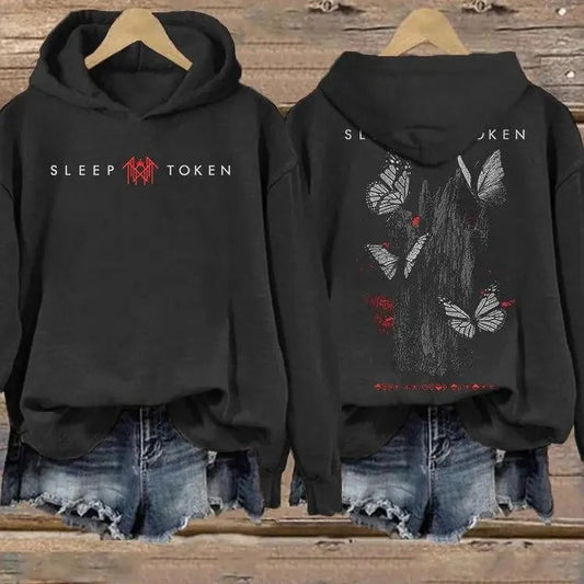 Sleep Token - Rock Band Inspired Butterfly Print Vintage Sweatshirt/Hoodie, Gift For Fan SLT20244