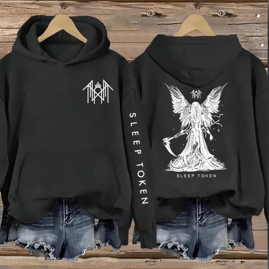 Sleep Token - Reaper Angel - Take Me Back To Eden Print Casual Print Vintage Sweatshirt/Hoodie, Gift For Fan Type 1 Sleeves With Designs SLT20256