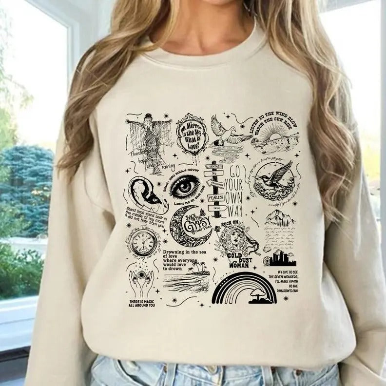 Stevie Nicks Tracklist Sweatshirt/Shirt/Hoodie, Stevie Nicks Tee, Gift For Girlfriend, Full Color, Tee Print | WearSparks.com