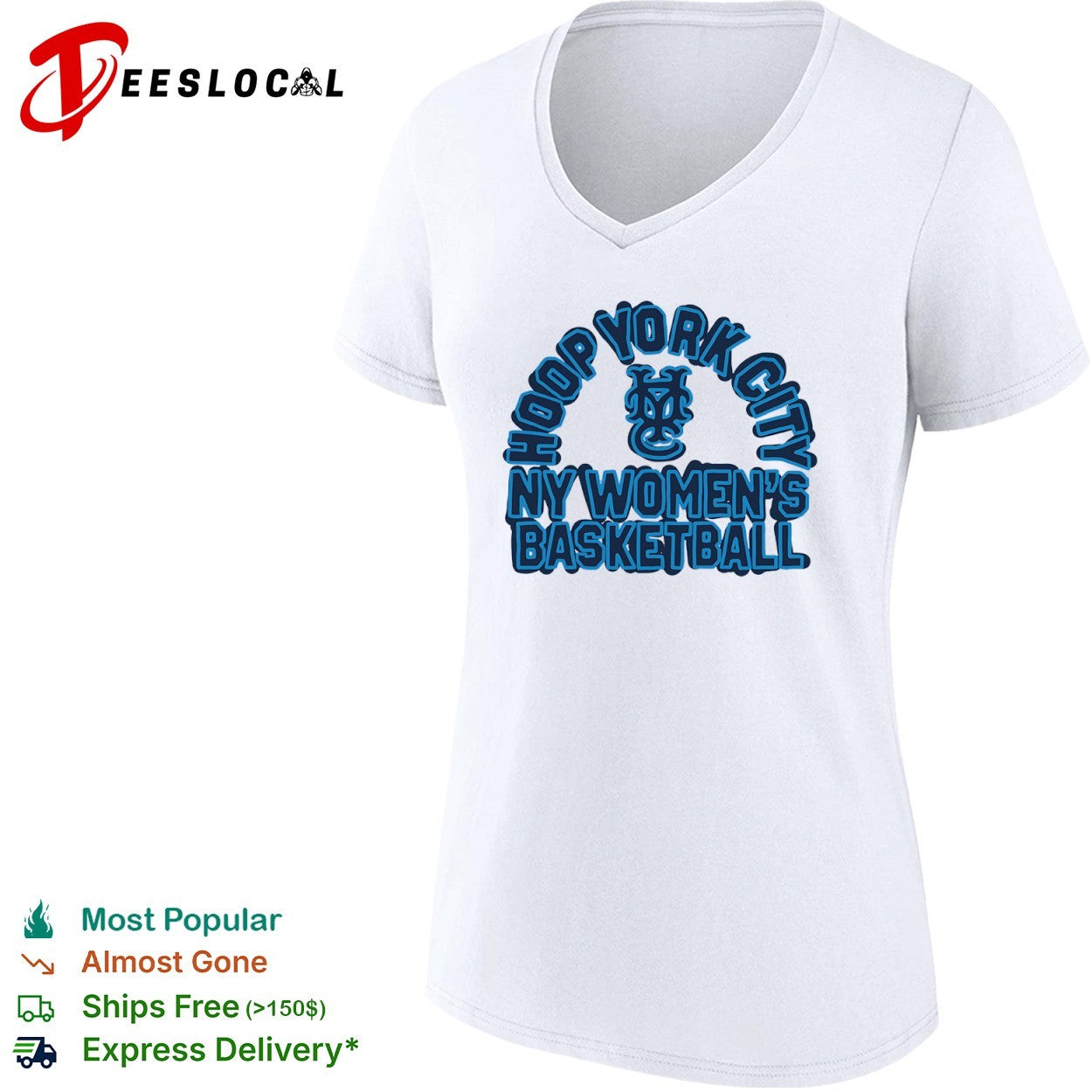 Hoop York City NY Womens Basketball New York Knickerbockers Basketball Shirt
