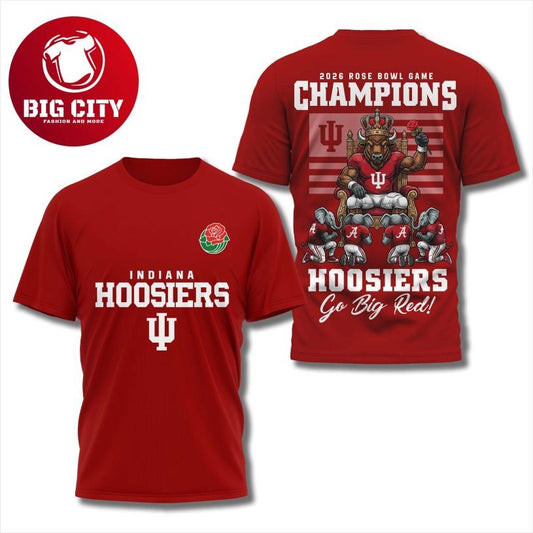 Hoosiers 2025 Rose Bowl Champions Go Big Red Two Sided Shirt