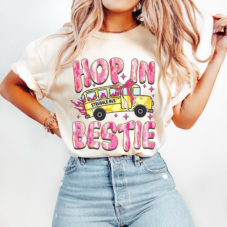 Hop in Bestie, Struggle Bus, Retro Mental Health, Anxiety Tshirt