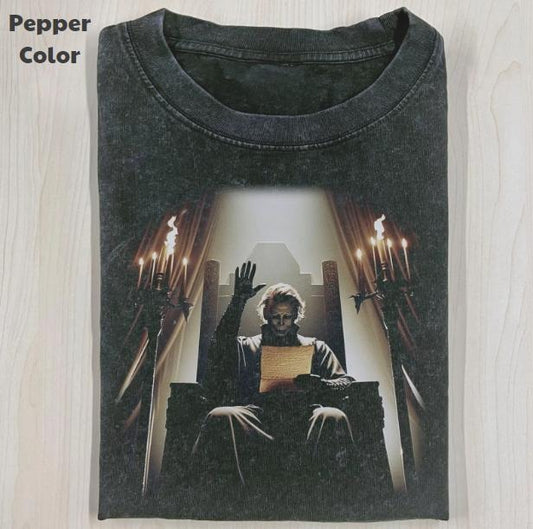 Horror Character Vintage Graphic Tee, Michael Myers T-Shirt, Horror Movie Shirt, Unisex Meme Cringe Funny Shirt, Menswear Womenswear Streetwear Cotton Comfort