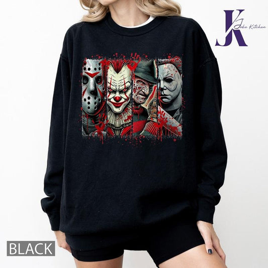 Horror Characters Friend Comfort Colors Shirt, Horror Movie Shirt, Vintage 90s Halloween Shirt, Chucky, Ghostface, Scream, Freddy, Michael, Jason, Halloween Horror Movie Fan Gift