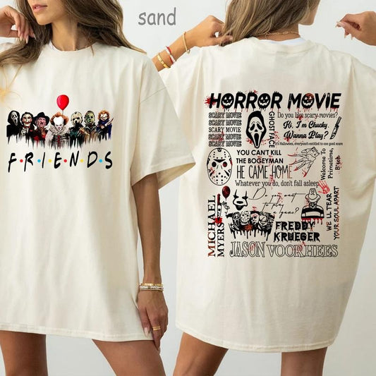 Horror Characters Friends Shirt, Halloween Horror Characters Sweatshirt, Friends Halloween Shirt, Horror Movie Characters Shirt, Halloween Code Orange