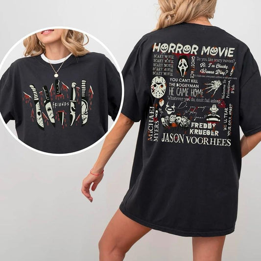 Horror Characters Halloween Shirt, Retro Vibes Horror Movie Halloween Sweatshirt, Halloween Horror Movie Killers Shirt, Vintage Halloween Sweater, Horror Movie Shirt
