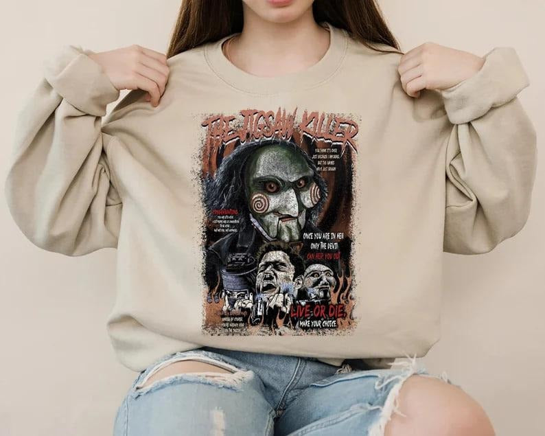 Horror Movie Halloween Shirts, Halloween Horror Characters Shirt, Jigsaw Halloween Shirt, Spooky Season Shirts, Halloween 2024 Shirts