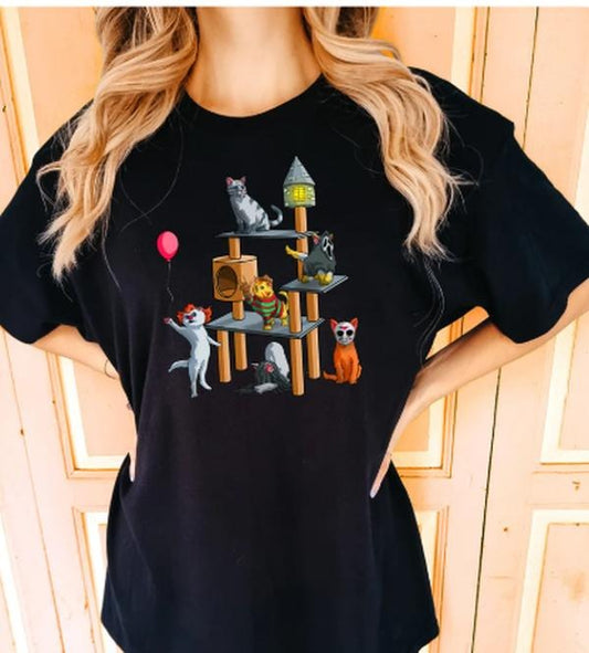 Horror Movies Cat Character Shirt,Horror Movies Cat Shirts, Cat Character Scary T-Shirts, Cats Sweatshirts