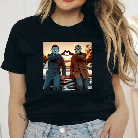 Horror Movies Characters Shirt, Halloween Gifts, Horror Lover Gift,Scary Movie Shirt, Funny Halloween Tee Shirt, Just Waiting for Halloween