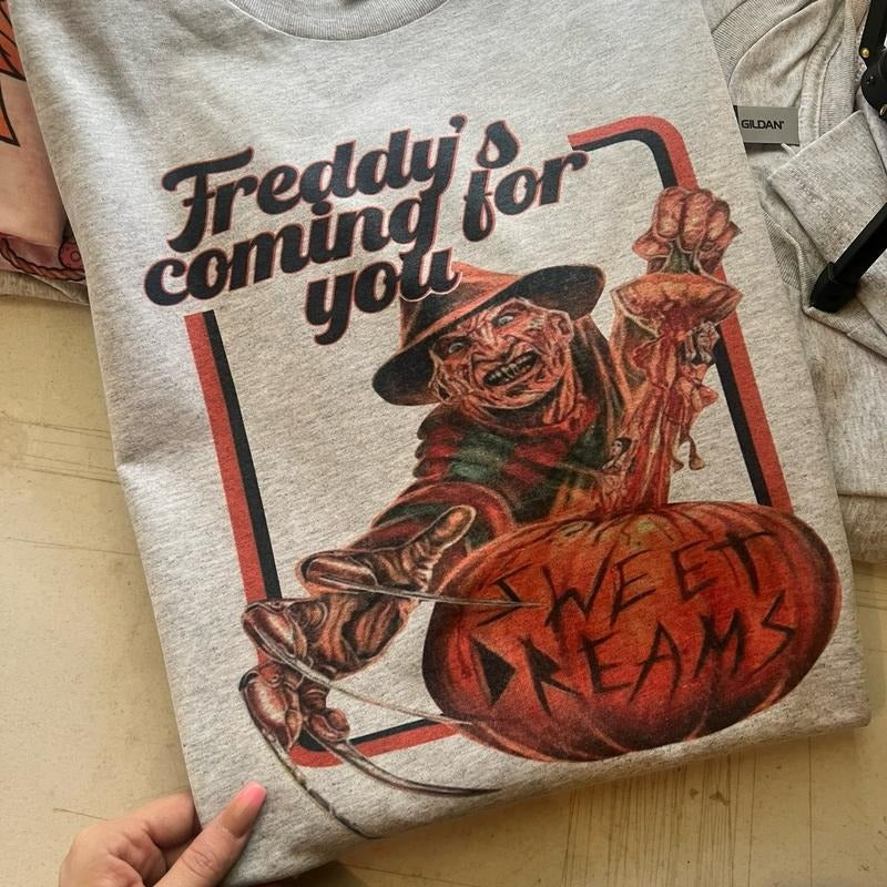 Horror T-Shirt  - Unisex Gildan - Bleached Tees Sublimation Comfort Fashion Halloween Graphics Menswear Soft Top Stylish Tshirt