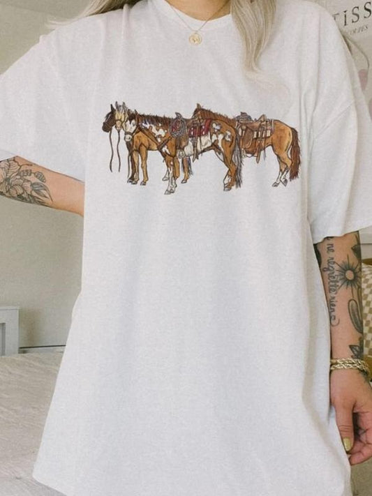 Horsin Around  Shirt, Western Graphic Tee, Cowgirl Tshirt, Horse Girl T Shirt, Ranch Girl Tee, Cowboy Graphic Shirt,...