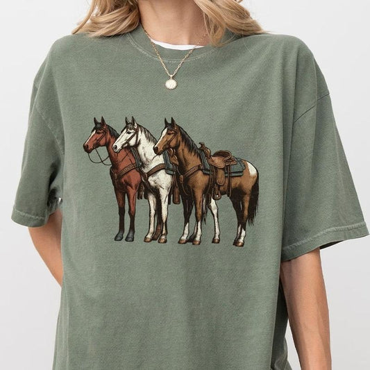 Horsin Around T-shirt, Western Shirt, Horse Vintage Tee For Her, Shirt For Women, Western Graphic Tee, Cowgirl Tshirt, Horse Girl T-Shirt, Retro Horse Tee, Women's Tops, Horse Lover Shirt, Funny Shirt