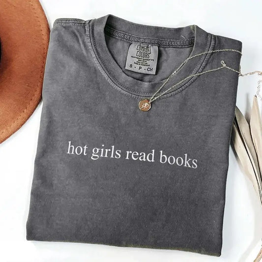 Hot Girls Read Books T-Shirt, Reading Lover Shirt, Bookish Shirt, Book Lover Gift Shirt, Gift for Her, Minimalist Book...