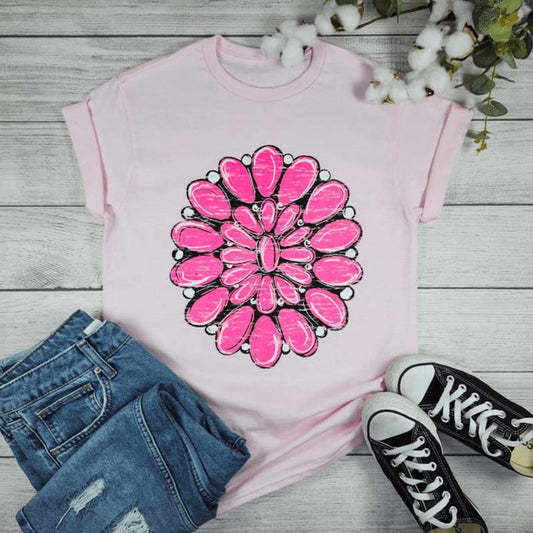 Hot Pink Stone Graphic Tee