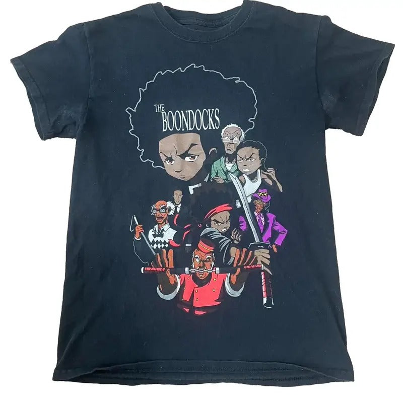 Hot Vintage Black Boondocks T-shirt Tee - Vintage Rap Tee for Men - Men's Top - Tshirt Menswear Underwear