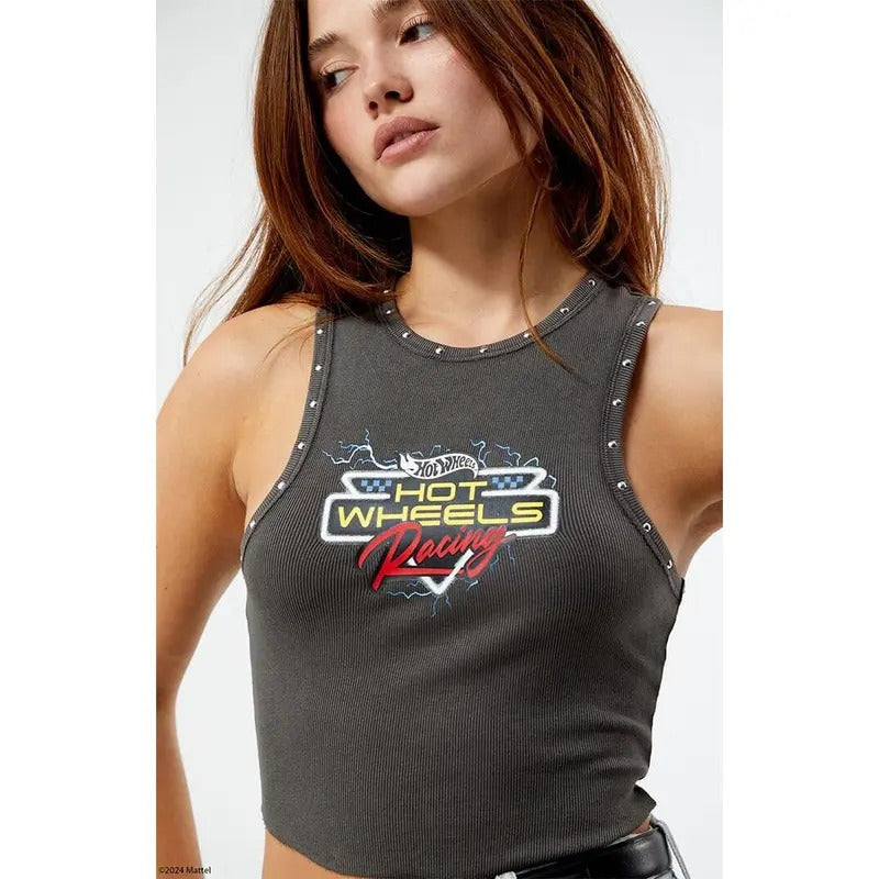 Hot Wheels Women's Studded Racing Tank Top T-Shirts, Hoodie, Sweatshirt | WearSparks.com