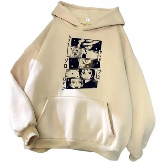 Hot selling One Piece Pirates peripheral figure hoodie casual couple hoodie OP18 Sweatshirt, Hoodie, Comfort Colors