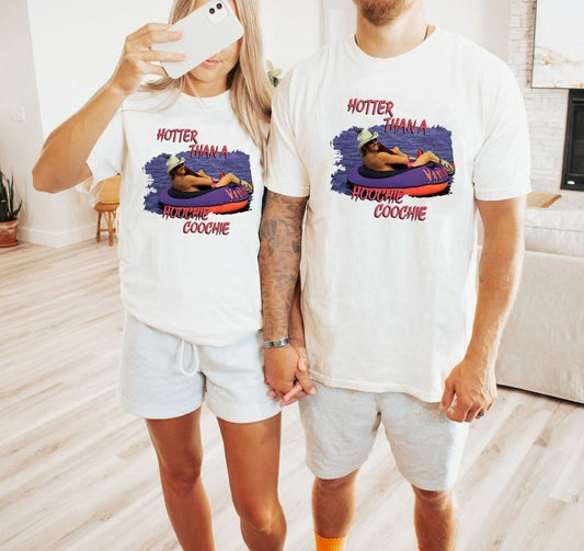 Hotter Than A Hoochie Coochie Shirt, Meme Summer Vacation Shirt, Music Lover Tshirt, 90s Country Music, Trendy Summer Tee...