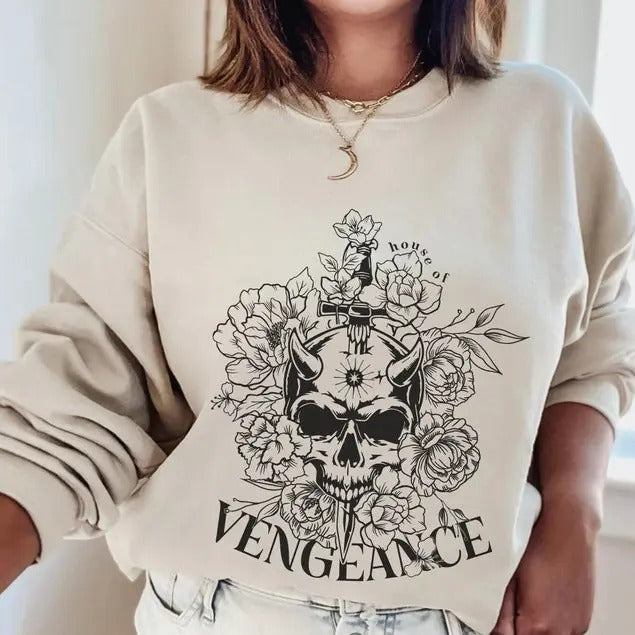 House of Vengeance Wrath Sweatshirt | KOTW Kingdom of the Wicked Cursed Feared | Kerri Maniscalco Demons House of Sin Emilia Vittoria Book