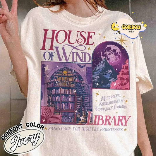 House of Wind T-Shirt, House of Wind Library, House of Wind Book Club Shirt, Library Velaris Shirt, ACOTAR Shirt, Bookish, Book Lover Gift, Reading Book, Womens Book Gift, Bookish Gift, gift for her