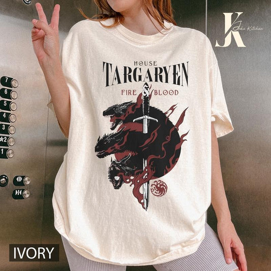 House of the Dragon Targaryen Comfort Colors Shirt, Targaryen House Comfort Colors Shirt, House of the Dragon Season 2 Shirt,Targaryen shirt ,Dragon Sweatshirt, Game of Throne Gifts Crewneck Top