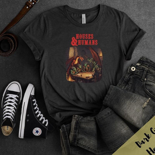 Houses And Humans Dungeons And Dragons Parody Shirt, Dungeon Master, D20, Funny Gamer Tee, Ttrpg, Dnd Shirt