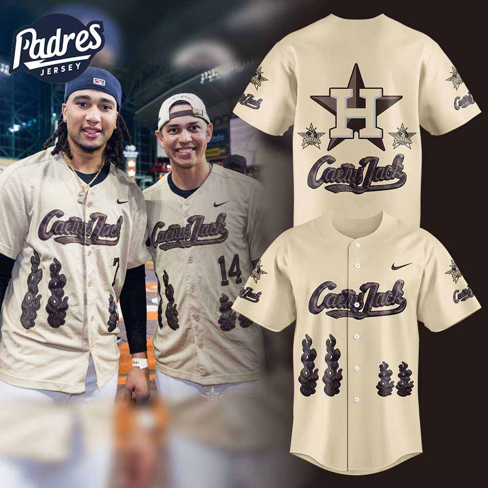 Houston Astros Cactus Jack Foundation Baseball Jersey - Padres Jersey Oasis: Elevate Your Baseball Style Game... (Image 1)